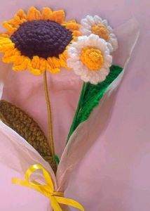 Crochet Sunflower &amp; Daisy Bouquet