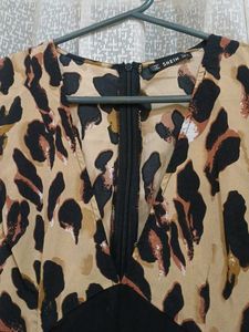 Leopard Print &amp; Black Jumpsuit