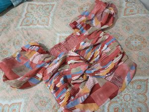 combo++2 tops ....Rusty Orange Ruched Front Top
