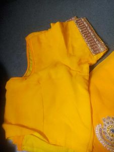 Yellow Embroidered Saree