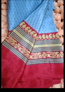 Elegant Blue &amp; Red Saree