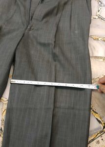 Men's Grey Striped Formal Trousers