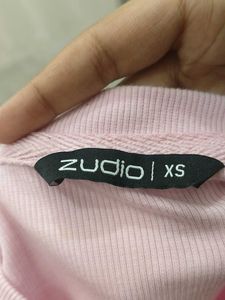 Pink Ribbed T-Shirt with Floral Print