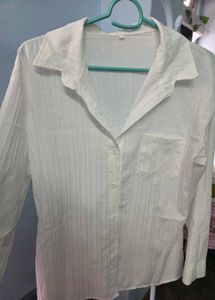 Cream Textured Collared Shirt