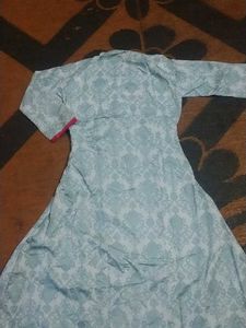 Designer A-line kurta sky blue