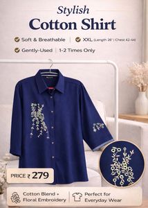 Sale 💙Elegant Blue Embroidered Top