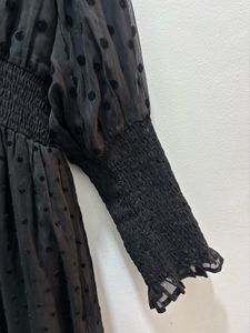 Polka Dot Detail Maxi Dress