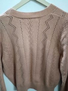 Peach Knit Cardigan