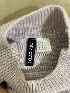 H&amp;M Lilac Mock Neck Cropped Sweater