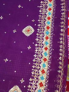 Purple Embroidered Saree with blouse