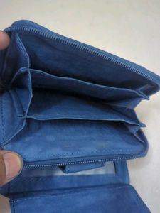 Stylish Blue Suede Wallet