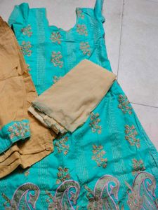 Teal Embroidered Salwar Kameez Suit