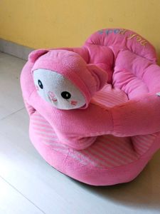 Adorable Pink Plush Baby Seat