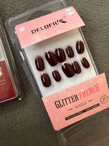 3 Piece Glossy Press-On Nail Set