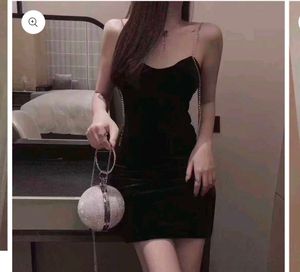 rhinestone Elegant Black Mini Dress