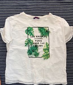 White Palm Print T-Shirt