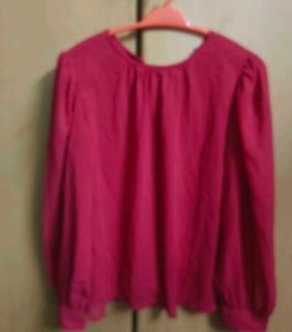 Vibrant Pink Long Sleeve Top