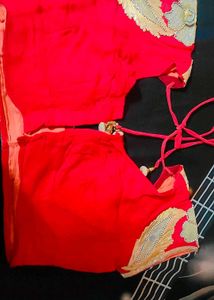 Red Embellished Ethnic Blouse like used only once