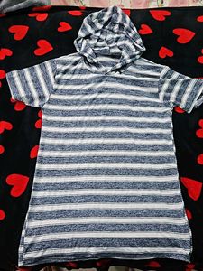 Striped Hooded T-Shirt
