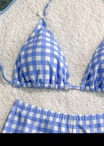 Cute bow Gingham Bikini Set