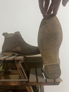 Zara Tan/beige Chelsea Suede Leather Boots
