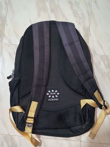 Aoking Black Backpack with Smiley Charm