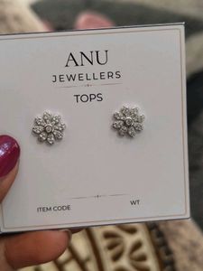 92.5 silver Flower Stud Earrings with pearl locks