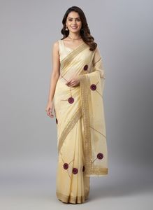 Beautiful Yellow Saree Embellishments