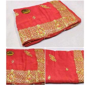 😱. heavy work Red ♥️ silk saree 💕