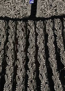 Black Embroidered Chikan Kari Kurti