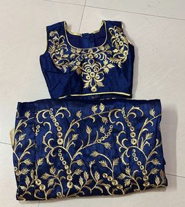 Blue Embroidered Lehenga Choli Set