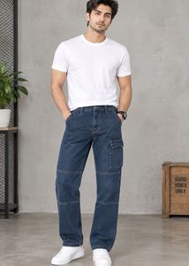 Men's Blue Cargo Pants