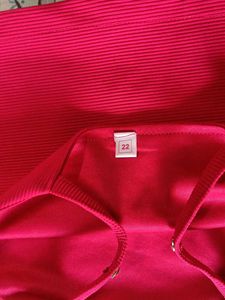 Bright Pink Ribbed Crop Top