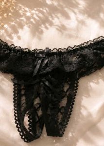 Black Lace Thong Panty