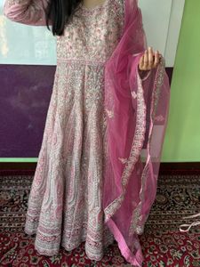 Pink embroided gown