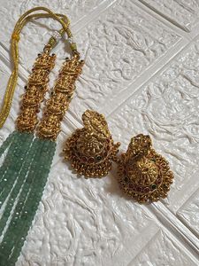 Elegant Gold Peacock Pendant Necklace &amp; Earrings