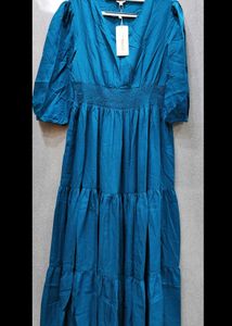 Elegant Teal Tiered Maxi Dress