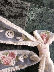 Embroidered Bow Hair Clip