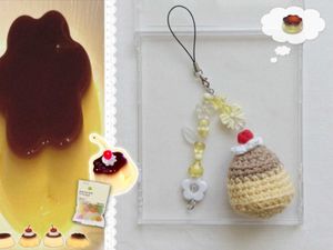 ੭ 🍮﹕Crochet pudding keychain﹒