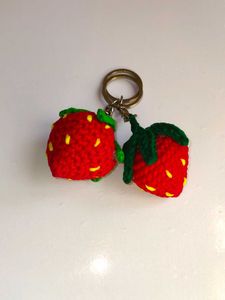 Cute Crochet Strawberry Keychains-2