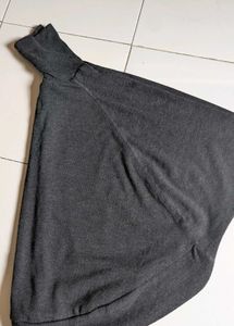 Cozy Gray Batwing Sleeve Sweater