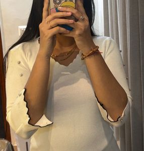 Elegant Cream Knit Top