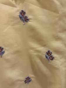 Yellow Embroidered kurta with skirt