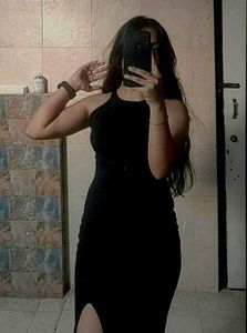 Like New Side Slit Black Dress
