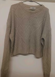 Cozy Knit Sweater - Diamond Pattern