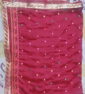 Price Drop......Maroon Embroidered Dupatta