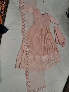 Elegant Peach Anarkali Suit with Dupatta