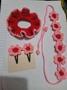 handmade Crochet Hair Accessories Set of 3