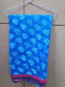 Beautiful Blue Border Saree