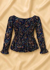 Paisley Print Peplum Top